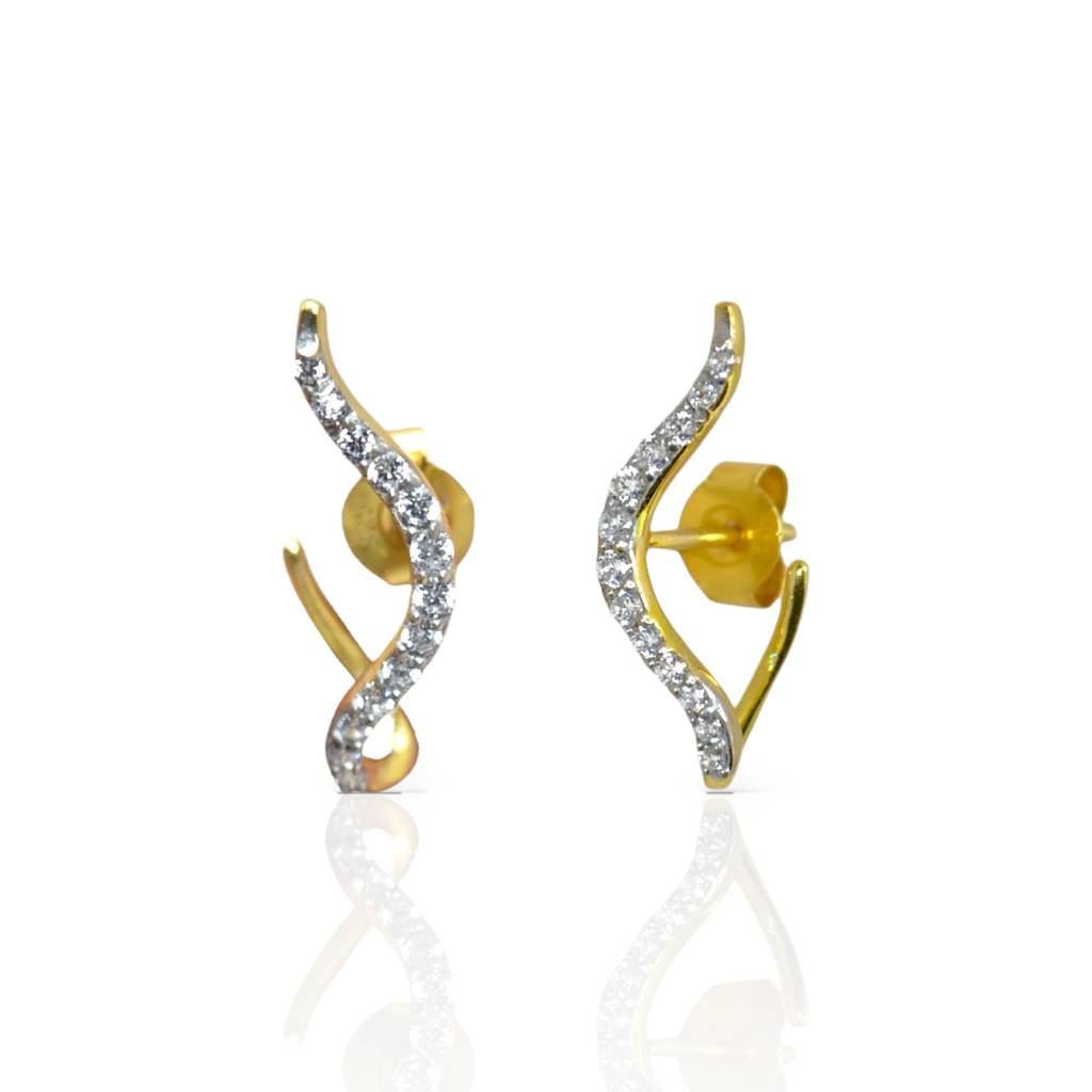 Twinkling Wave Cuff Earrings : 1238