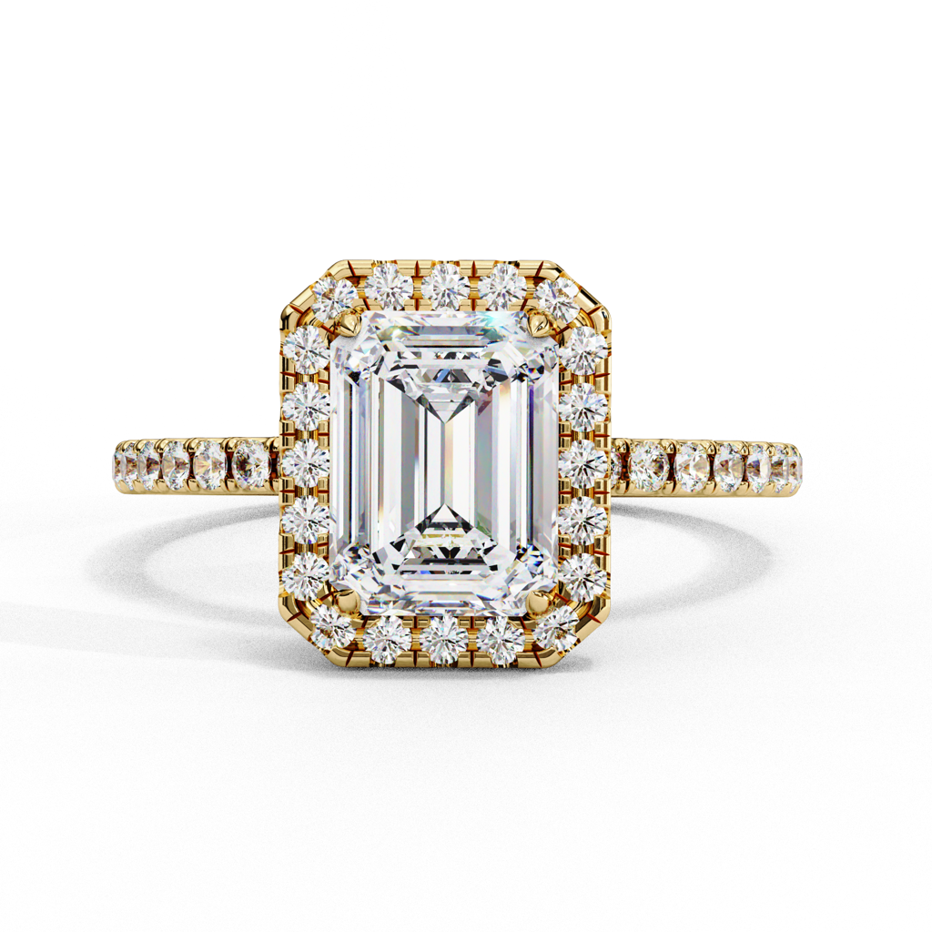2Ct Emerald Cut Lab Grown Diamond Engagement Ring : ZY-027