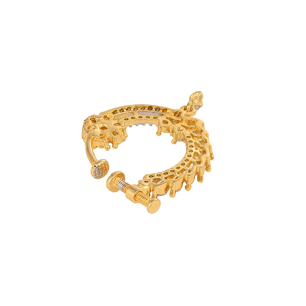 Gold Plated Ad Studded Handcrafted Nose Ring : SJNT1245
