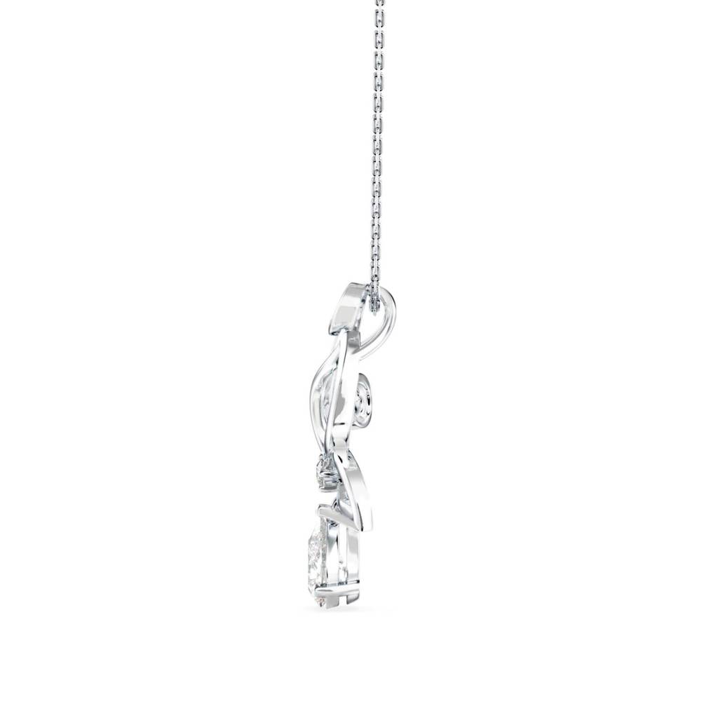 Half Winged Diamond Drop Pendant