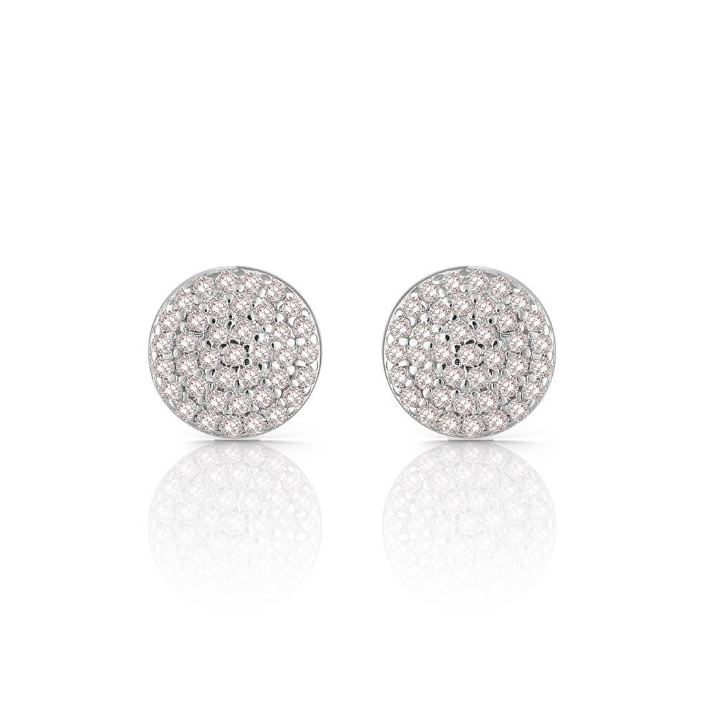 Encrusted Disc Earrings For Women - 925 Silver Jewelry : 1250