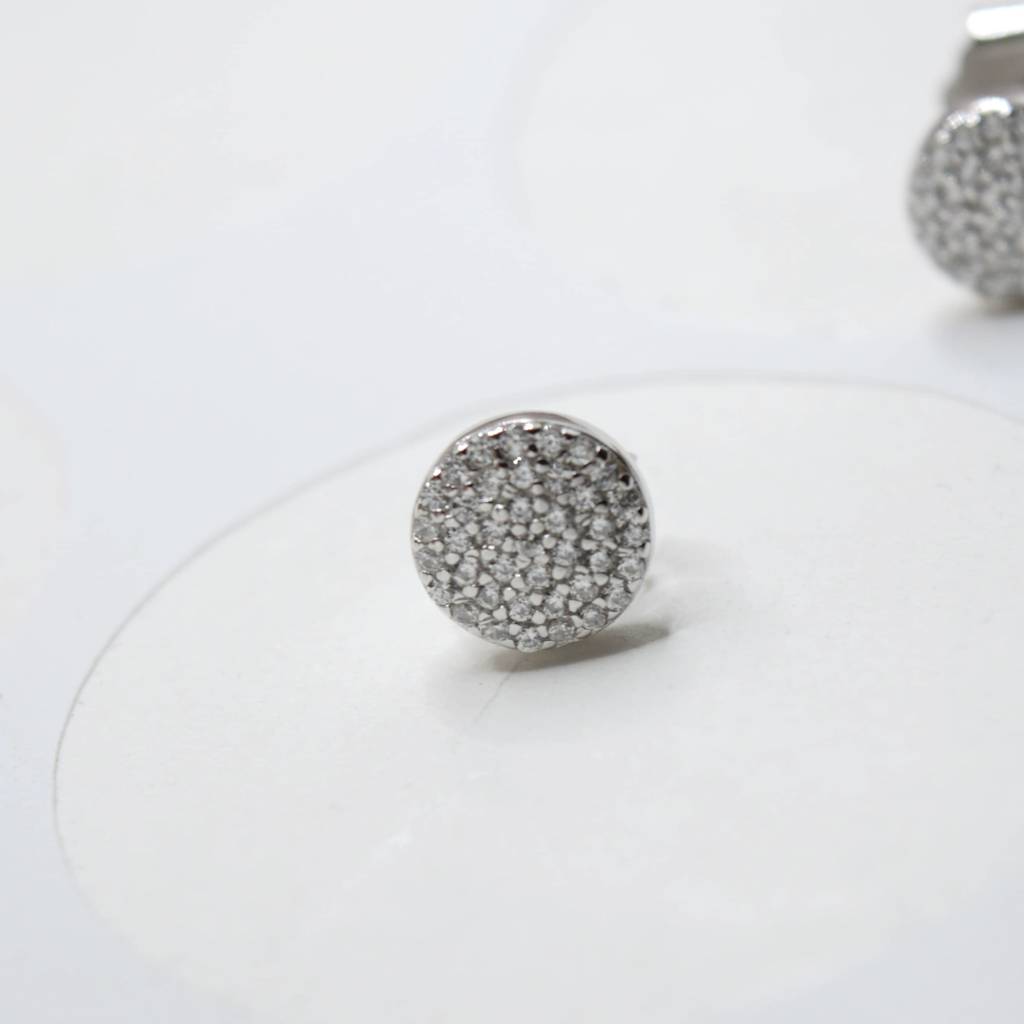 Encrusted Disc Earrings For Women - 925 Silver Jewelry : 1250