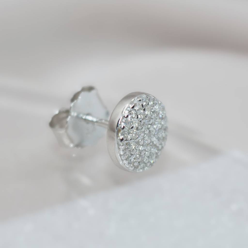 Encrusted Disc Earrings For Women - 925 Silver Jewelry : 1250