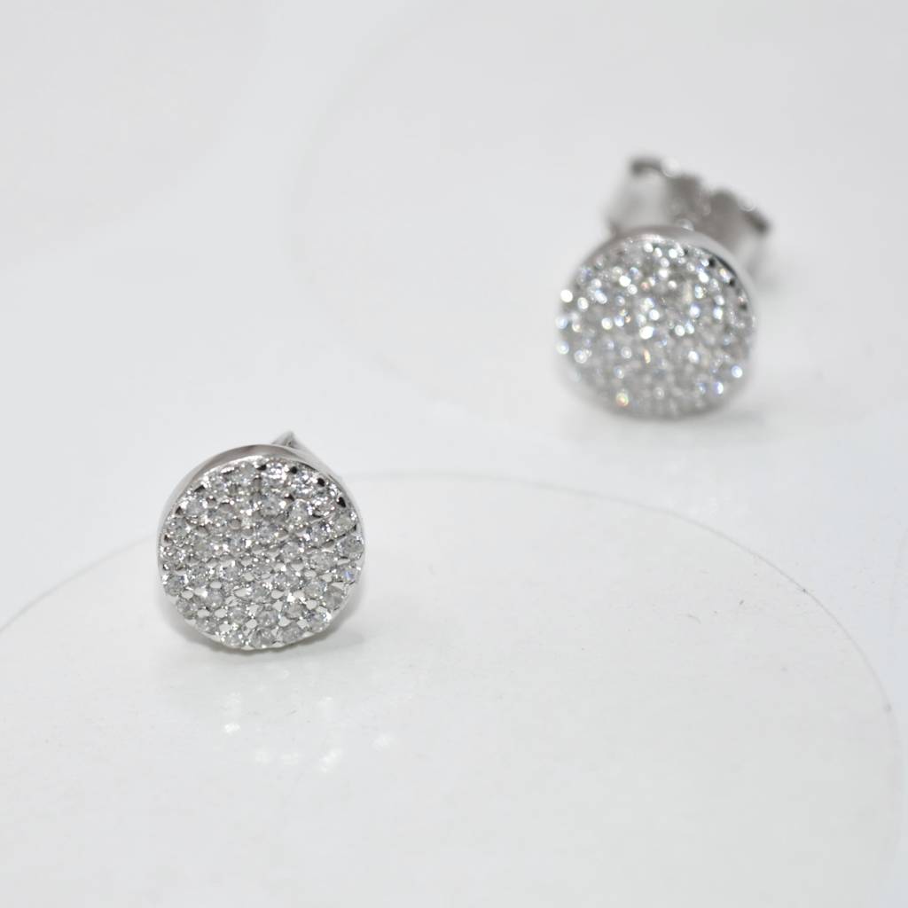 Encrusted Disc Earrings For Women - 925 Silver Jewelry : 1250
