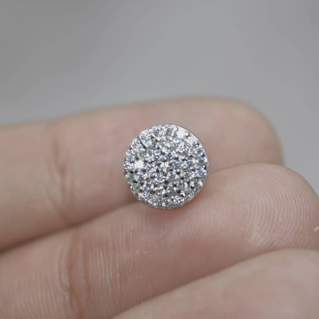 Encrusted Disc Earrings For Women - 925 Silver Jewelry : 1250