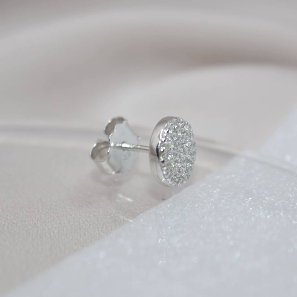 Encrusted Disc Earrings For Women - 925 Silver Jewelry : 1250