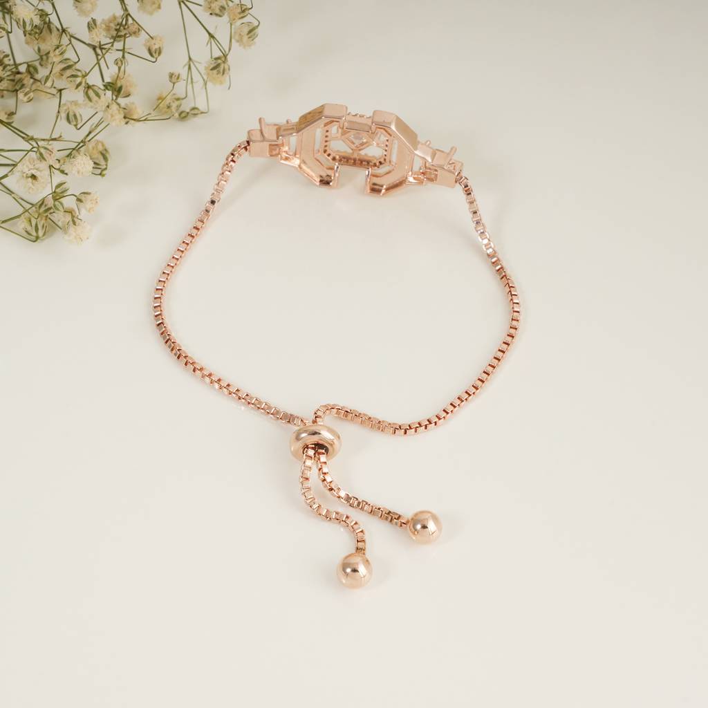 Cute Meenakari Free Size Rose Gold Bracelet : SJ082