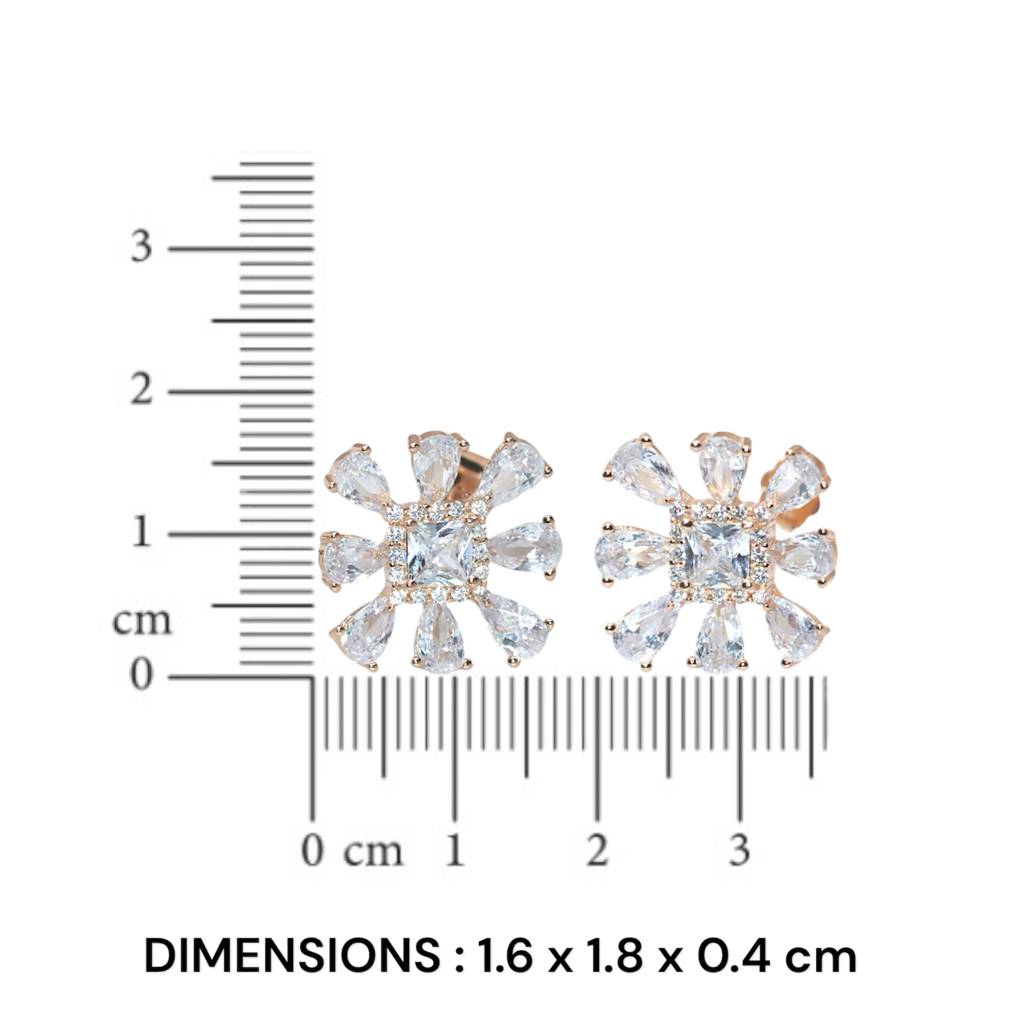 Luxurious Snowflake Diamond Earrings For Women - 925 Silver Jewelry : 1251