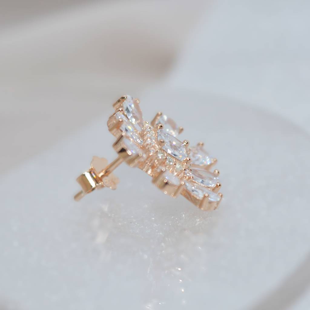 Luxurious Snowflake Diamond Earrings For Women - 925 Silver Jewelry : 1251