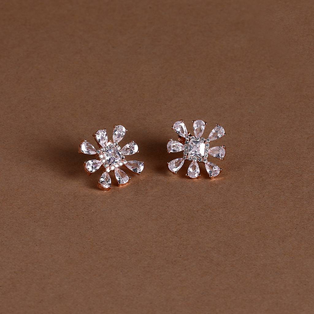 Luxurious Snowflake Diamond Earrings For Women - 925 Silver Jewelry : 1251