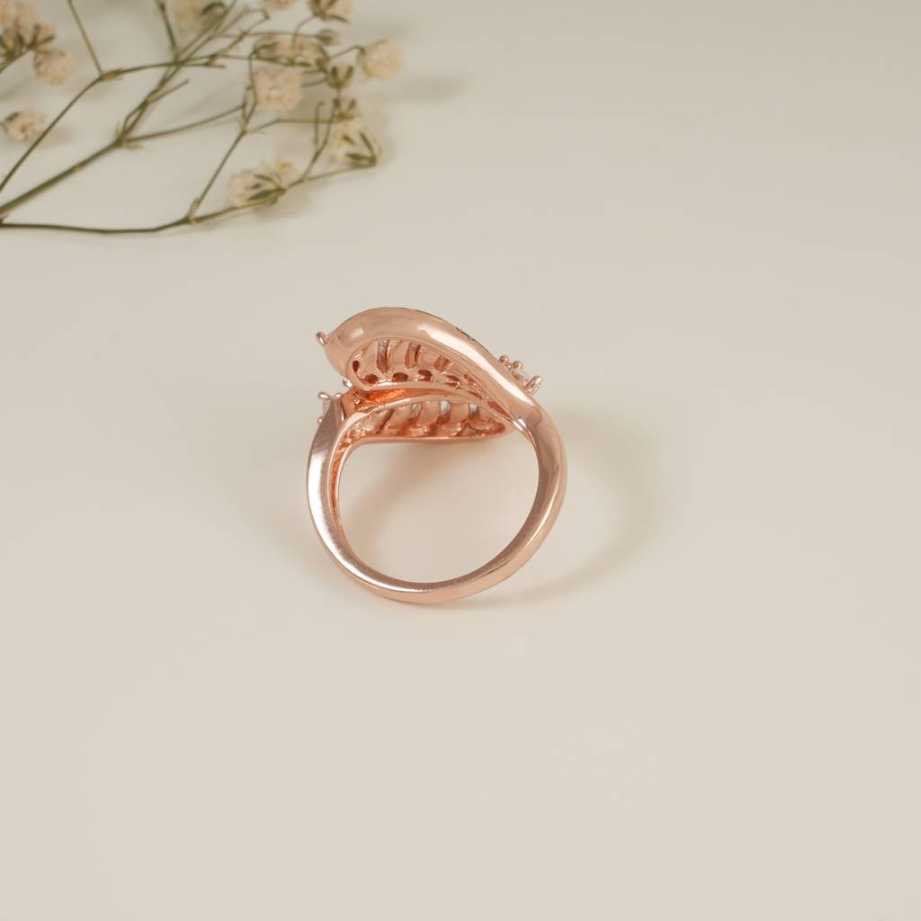 Cute Delicate Meenakari Gold Plated Cz Diamond Ring-Pink : SJ155