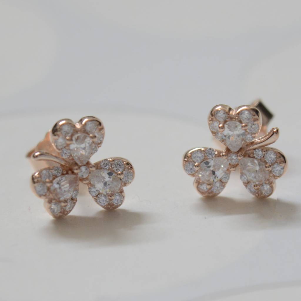 925 Sterling Silver Hearty Leaf Earrings : 1258