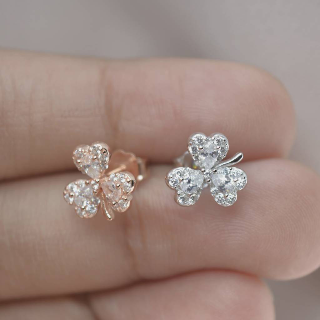 925 Sterling Silver Hearty Leaf Earrings : 1258
