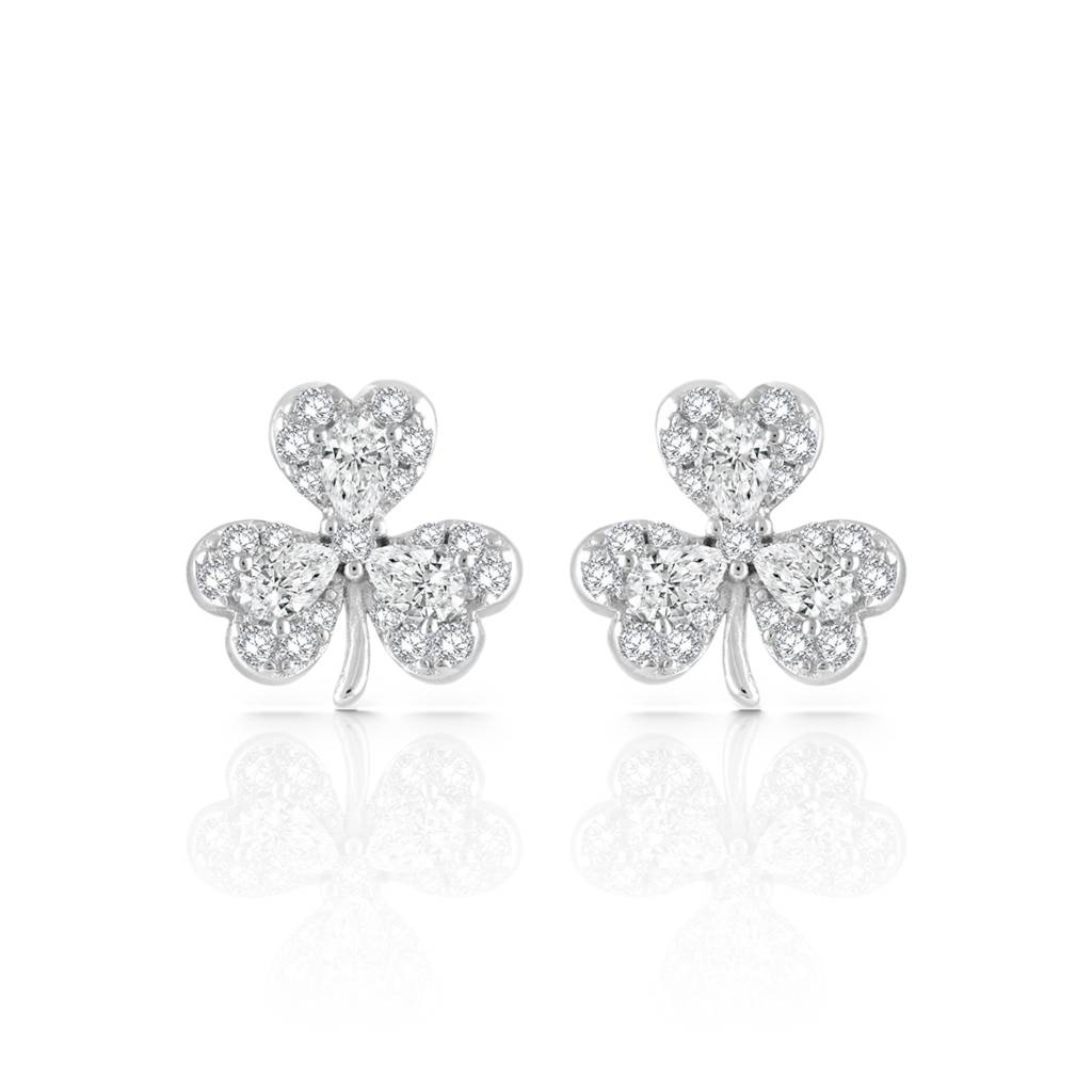 925 Sterling Silver Hearty Leaf Earrings : 1258