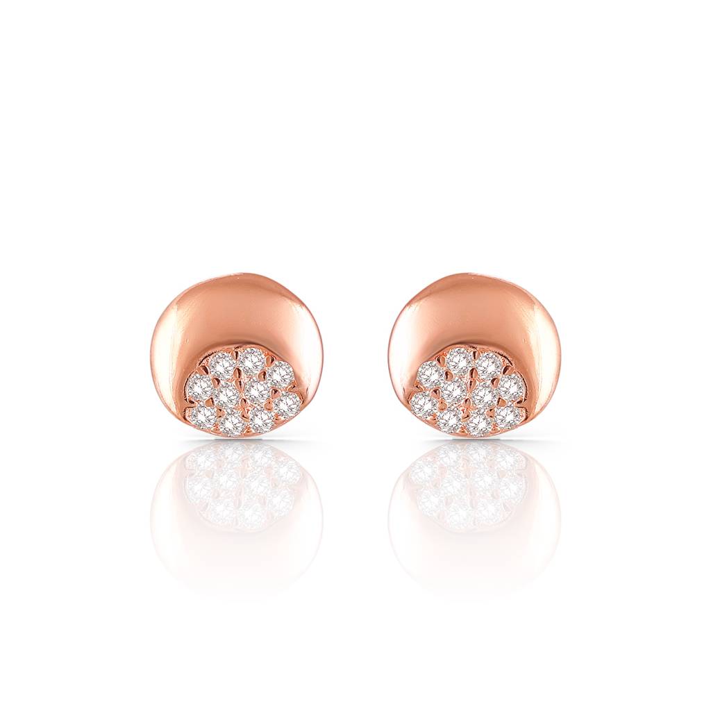 Disc Stud Earrings In 925 Sterling Silver : 1262