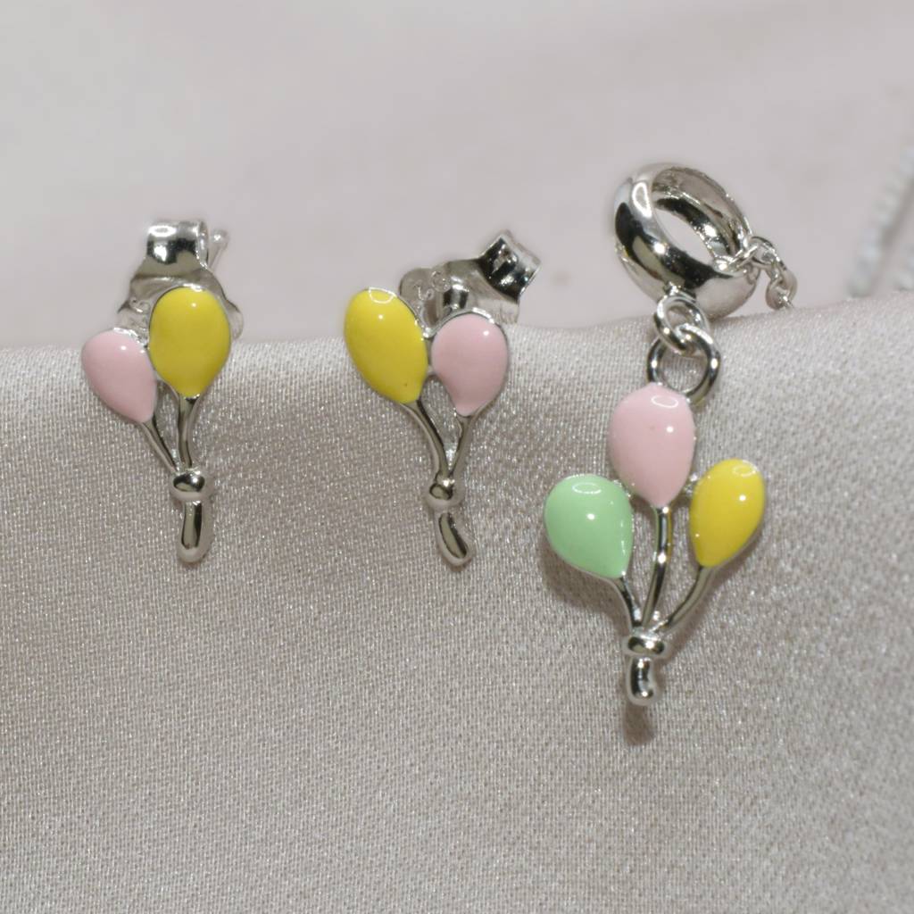Whimsical Pastel Balloon Necklace Set For Teen In 925 Silver : 1268