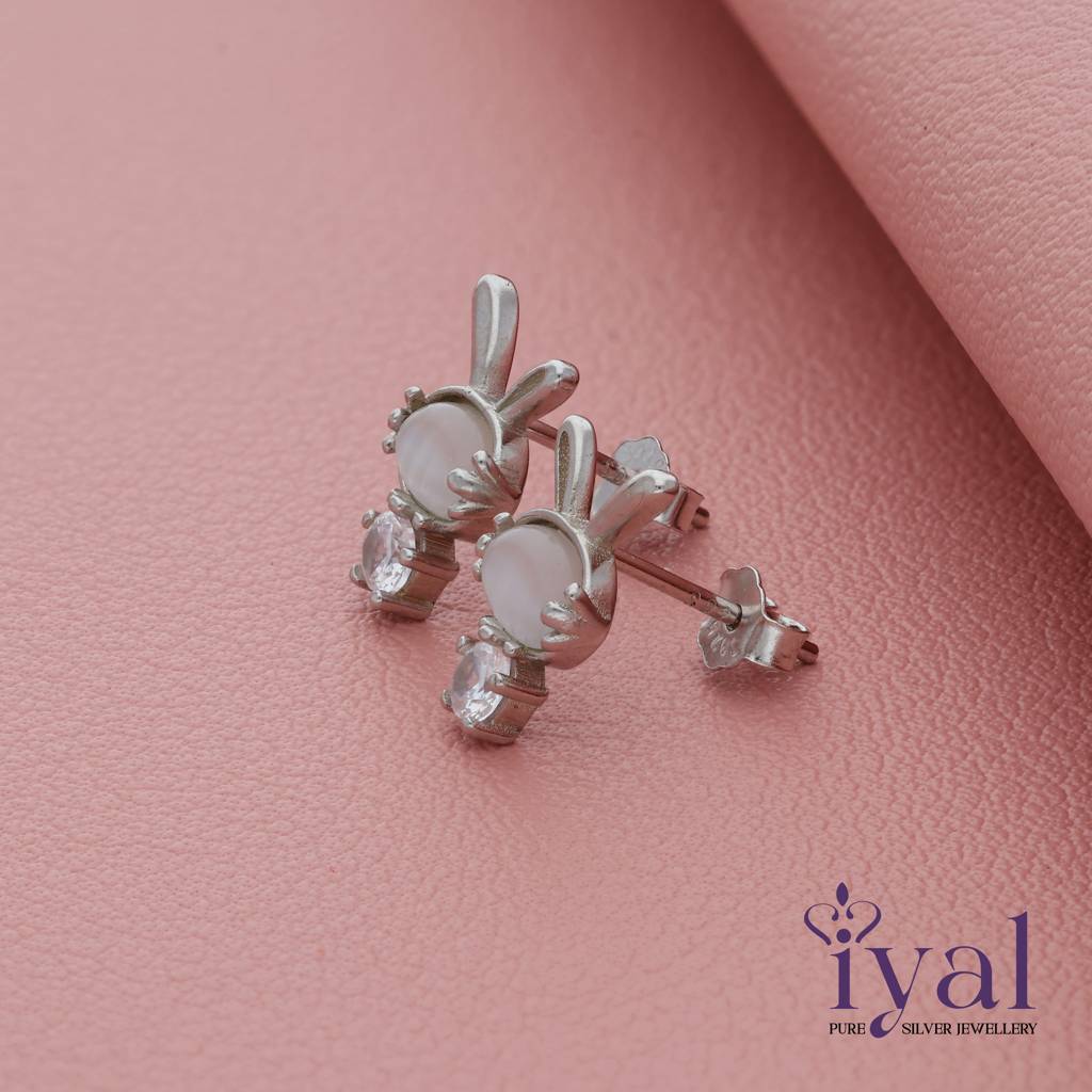 Cute Bunny 925 Silver Stud For Kids & Teen(5+ Yrs) : 127