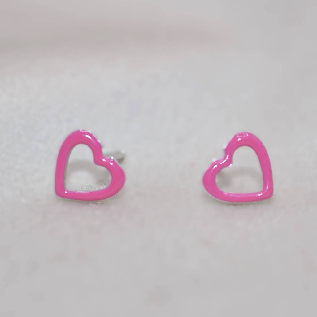 Pink Heart Necklace Set For Kids - 925 Silver Jewelry : 1272