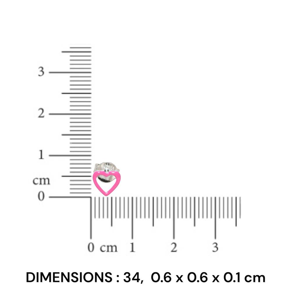 Pink Heart Necklace Set For Kids - 925 Silver Jewelry : 1272