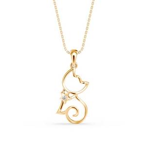 Kitty Cat Diamond Pendant : P588