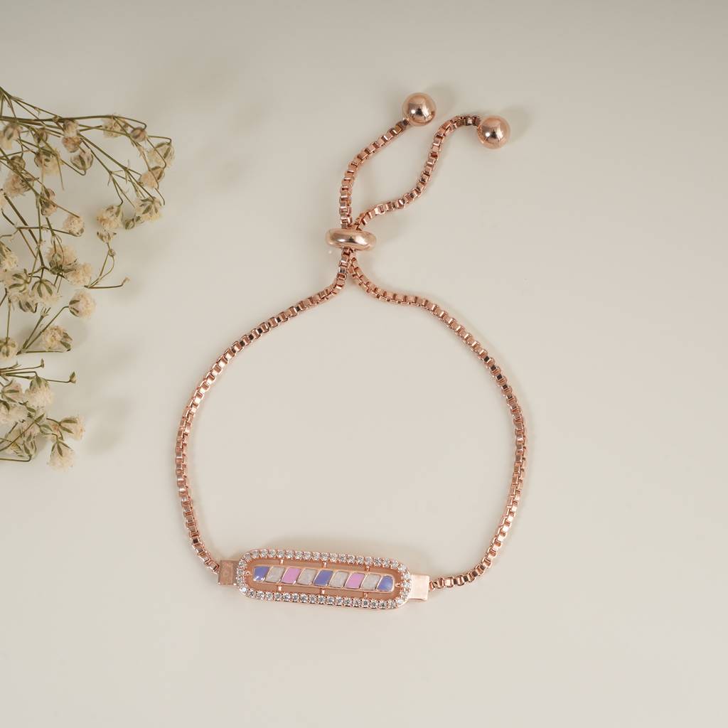 Sleek Meenakari Gold Plated Free Size Bracelet : SJ081