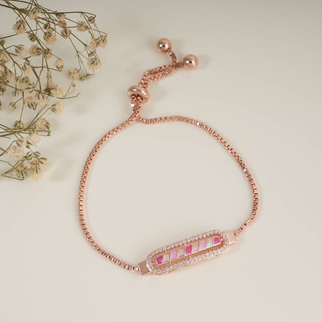 Sleek Meenakari Gold Plated Free Size Bracelet : SJ081