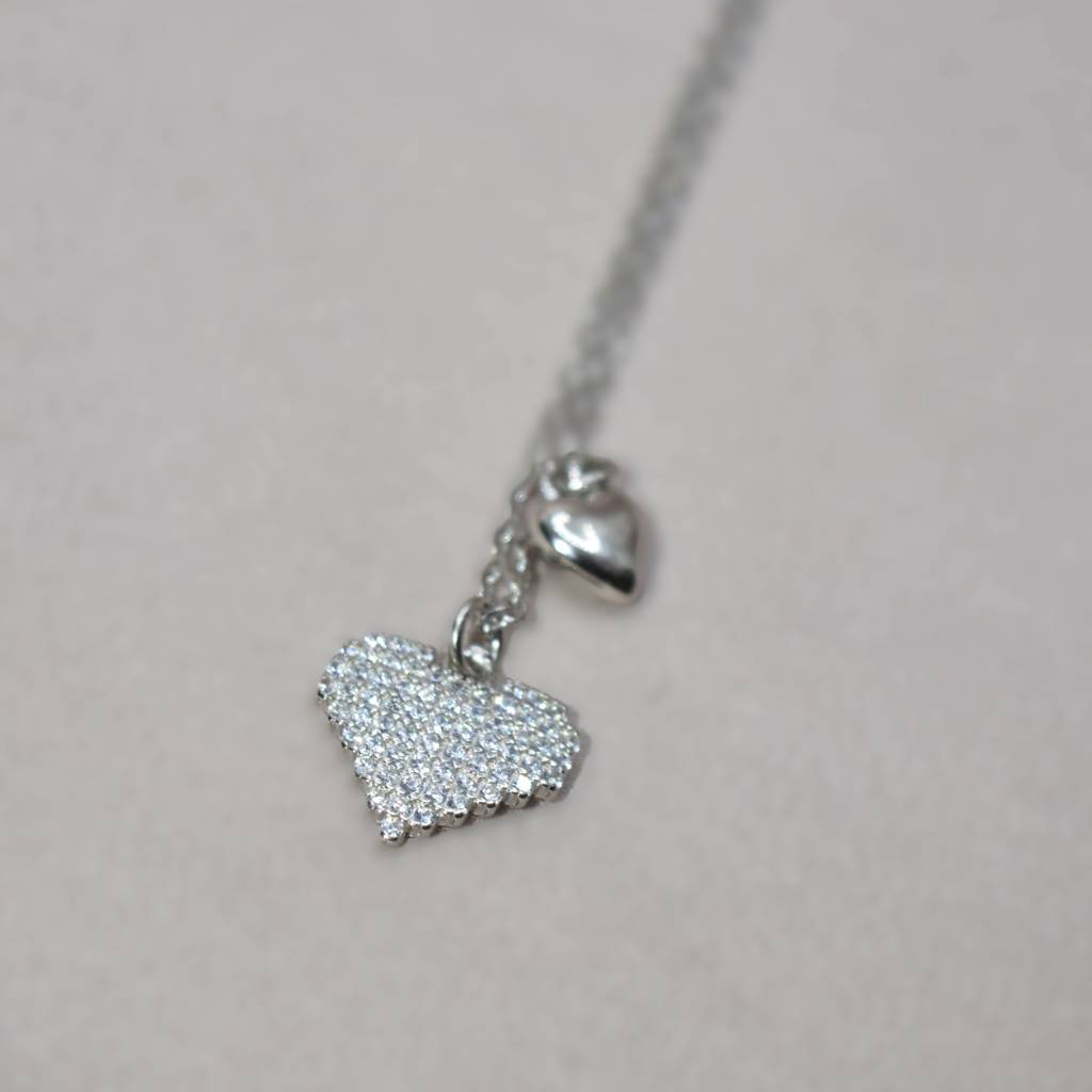 Heart-Shaped Layered Necklace For Women In 925 Silver : 1275