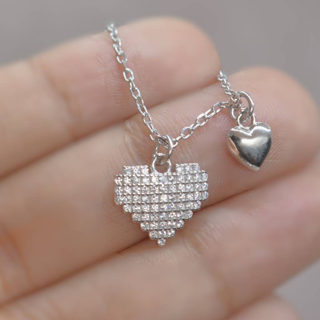 Heart-Shaped Layered Necklace For Women In 925 Silver : 1275