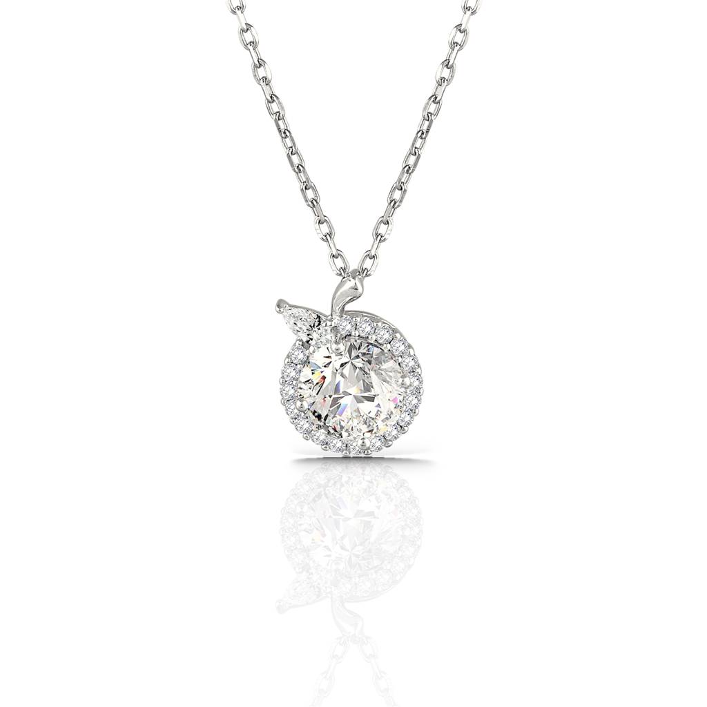 Elegant Diamond Like Halo Necklace For Women - 925 Silver Jewelry : 1277