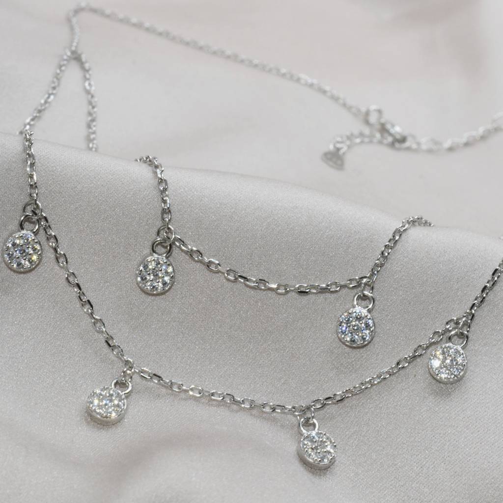 Delicate Polka Dot Necklace Set - 925 Silver Jewelry : 1278