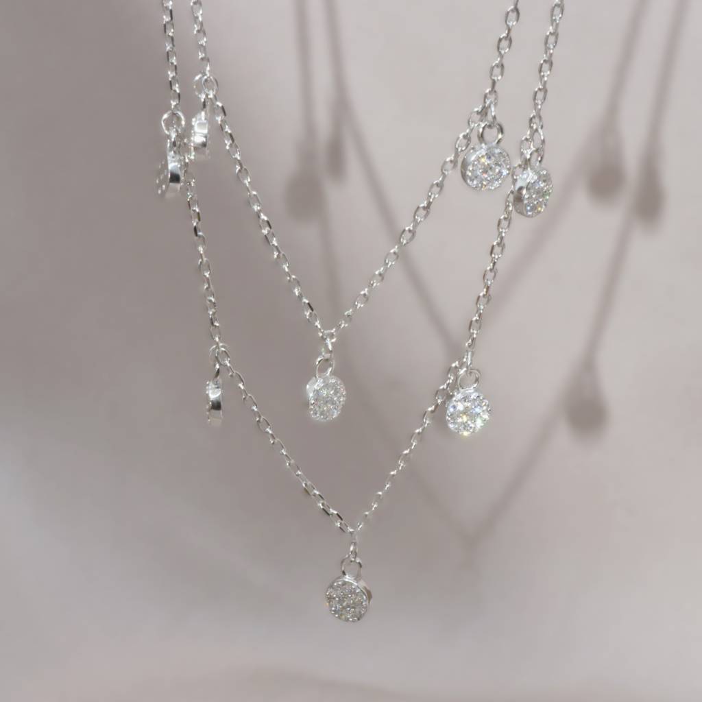 Delicate Polka Dot Necklace Set - 925 Silver Jewelry : 1278