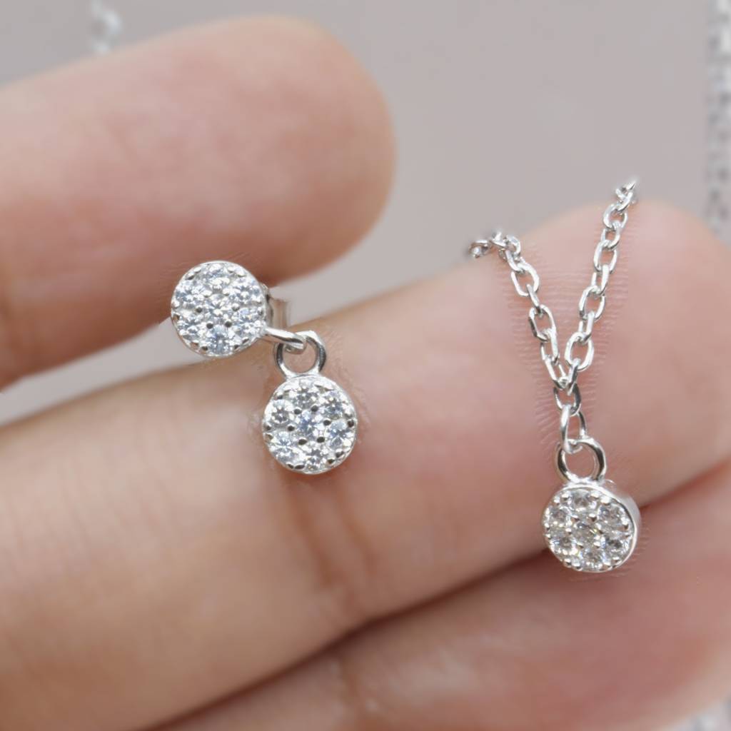 Delicate Polka Dot Necklace Set - 925 Silver Jewelry : 1278