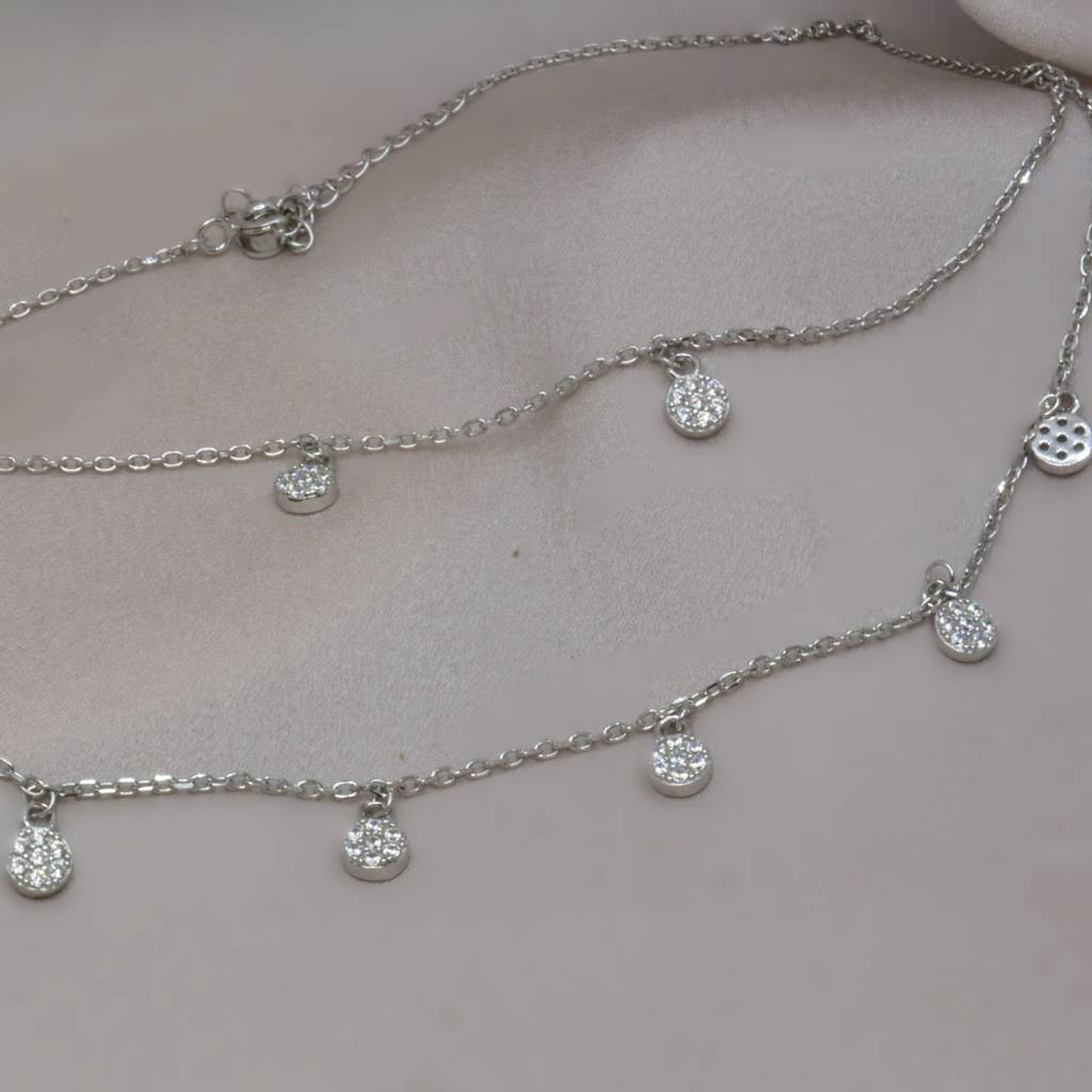 Delicate Polka Dot Necklace Set - 925 Silver Jewelry : 1278