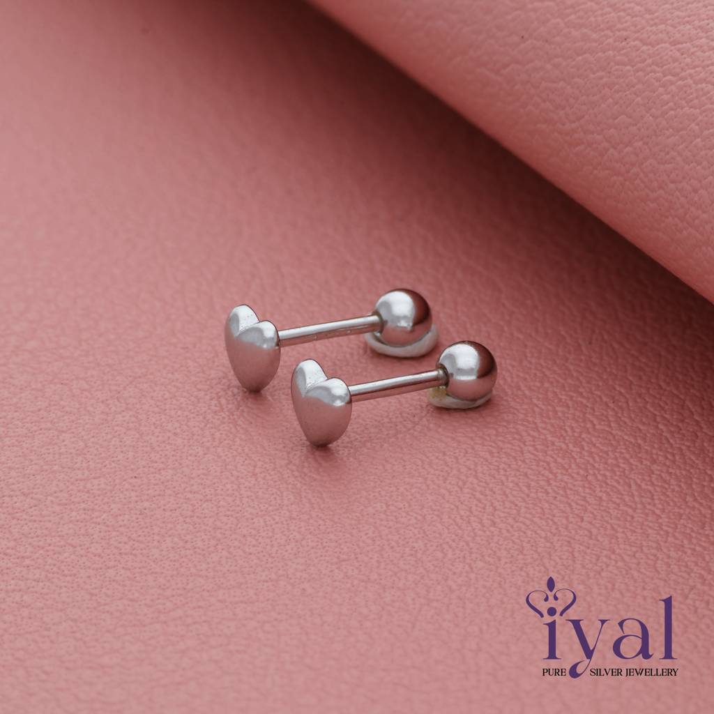 Little Heart 925 Silver Stud For Kids(1+ Yrs) : 128