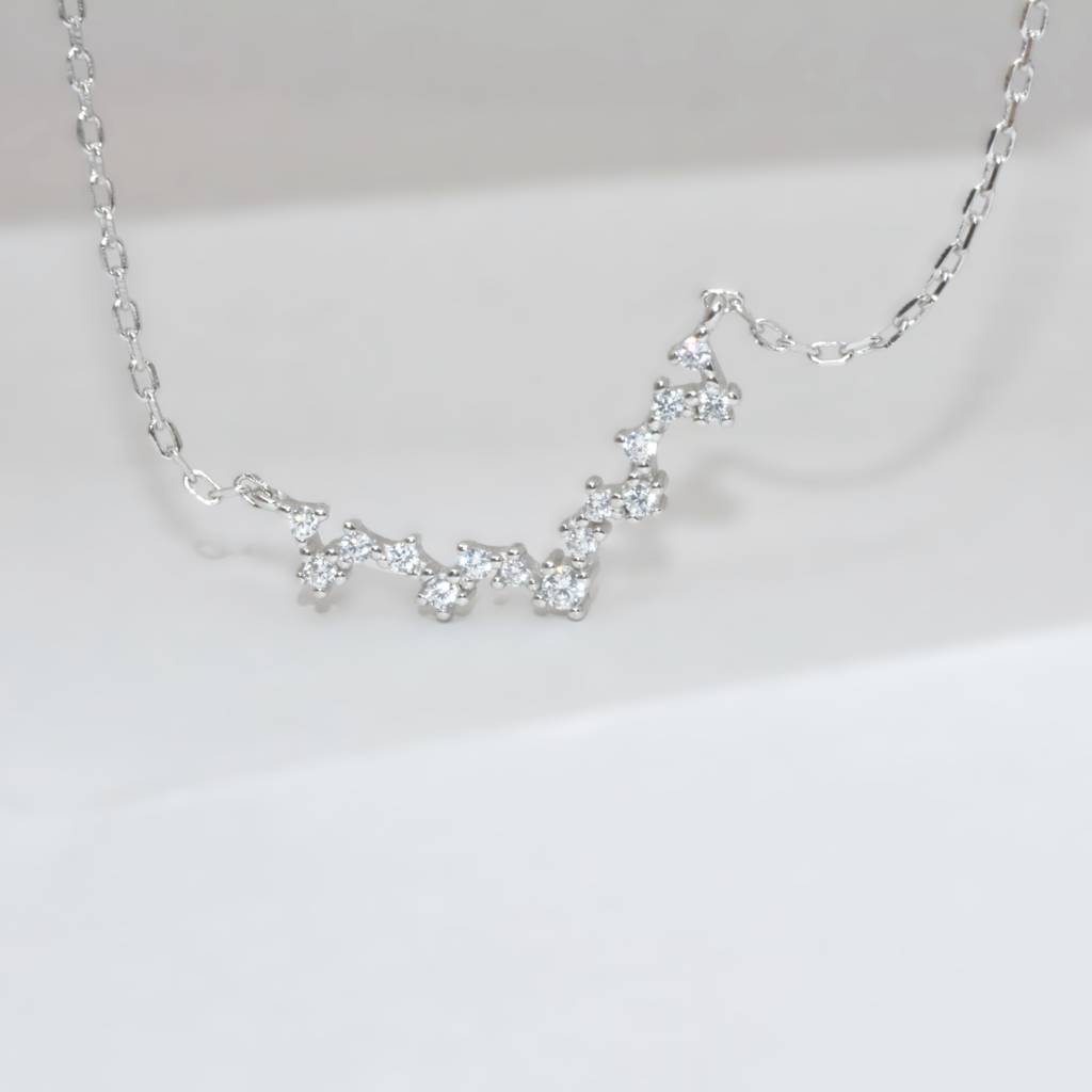 Modern Zigzag Diamond Like Necklace For Women - 925 Silver Jewelry : 1280