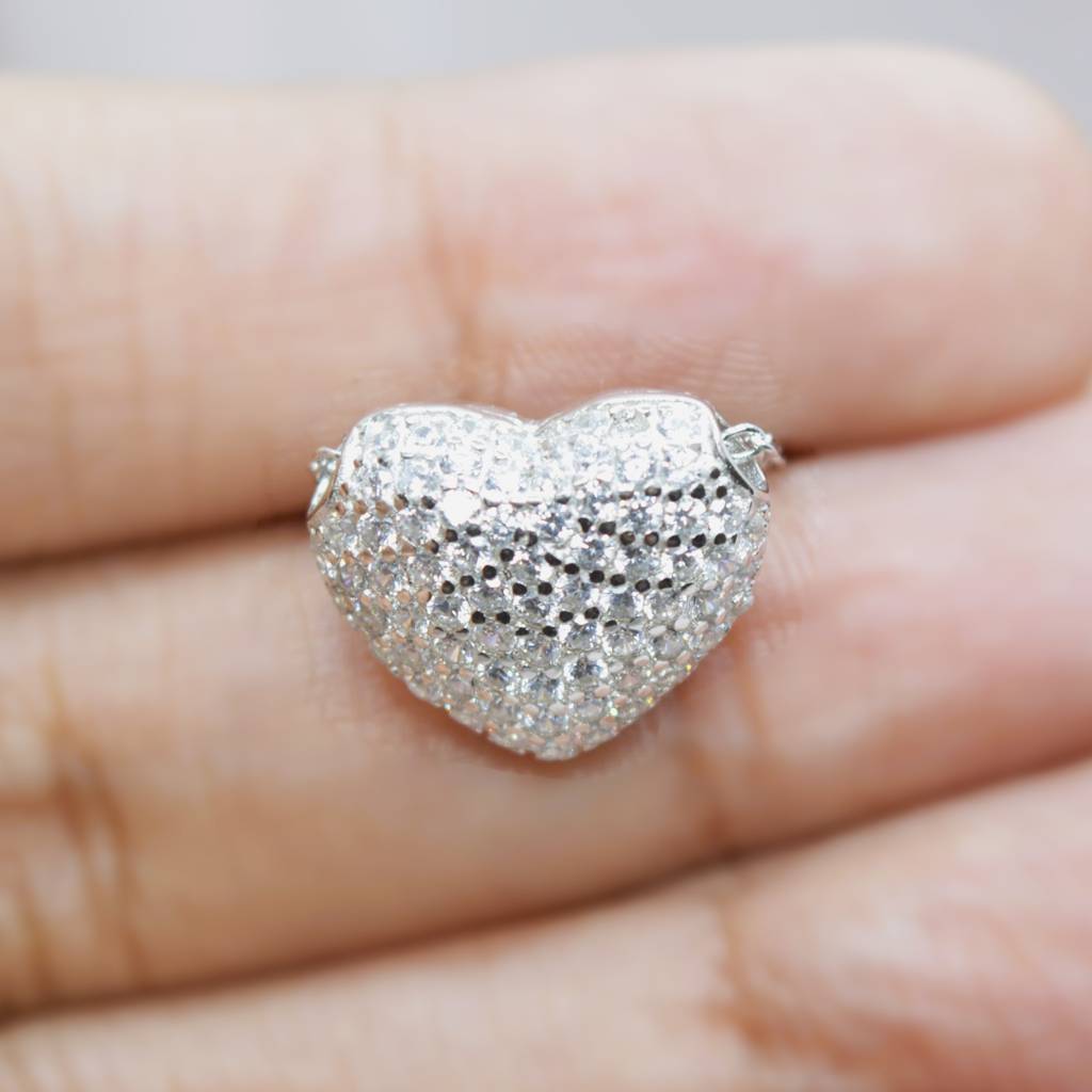 Romantic Heart-Shaped Diamond Like Necklace For Women - 925 Silver Jewelry : 1282