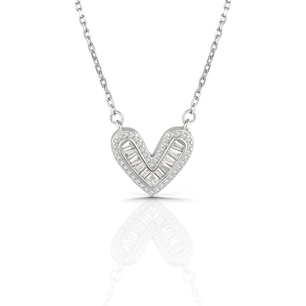 Delicate Heart Necklace For Women - 925 Silver Jewelry : 1283