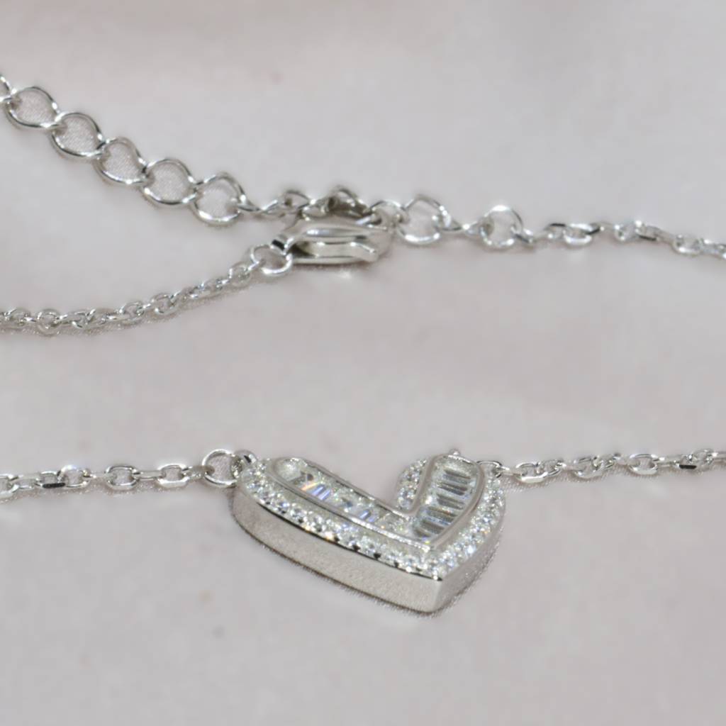 Delicate Heart Necklace For Women - 925 Silver Jewelry : 1283