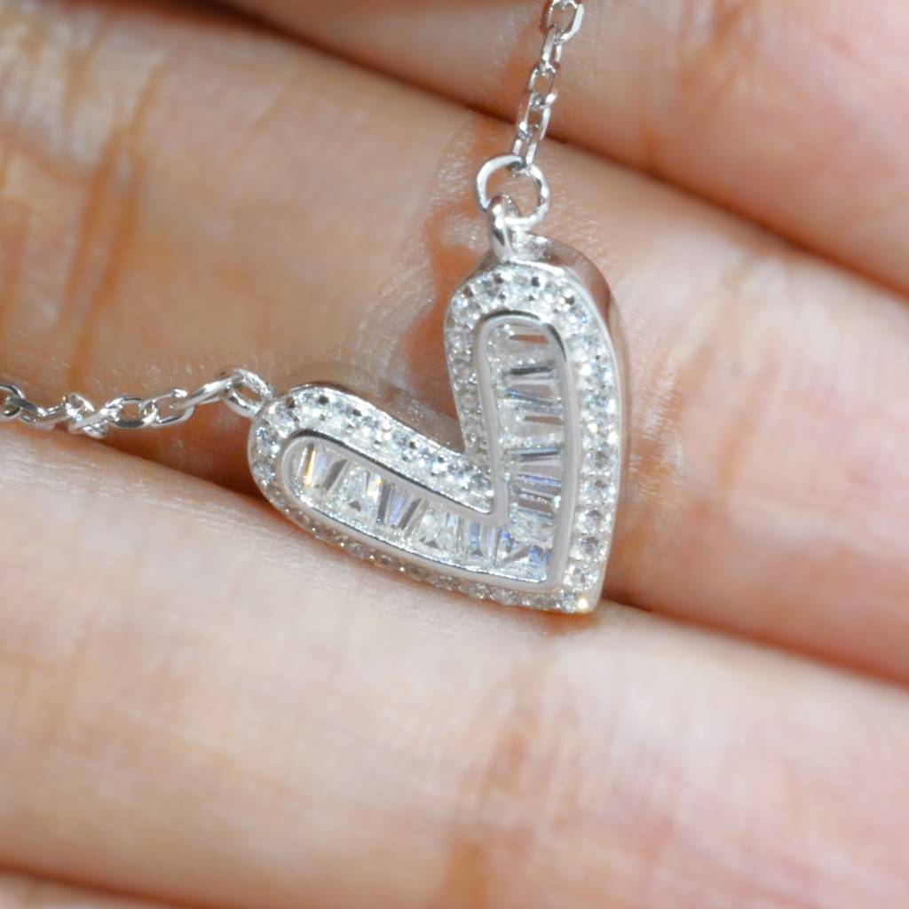 Delicate Heart Necklace For Women - 925 Silver Jewelry : 1283