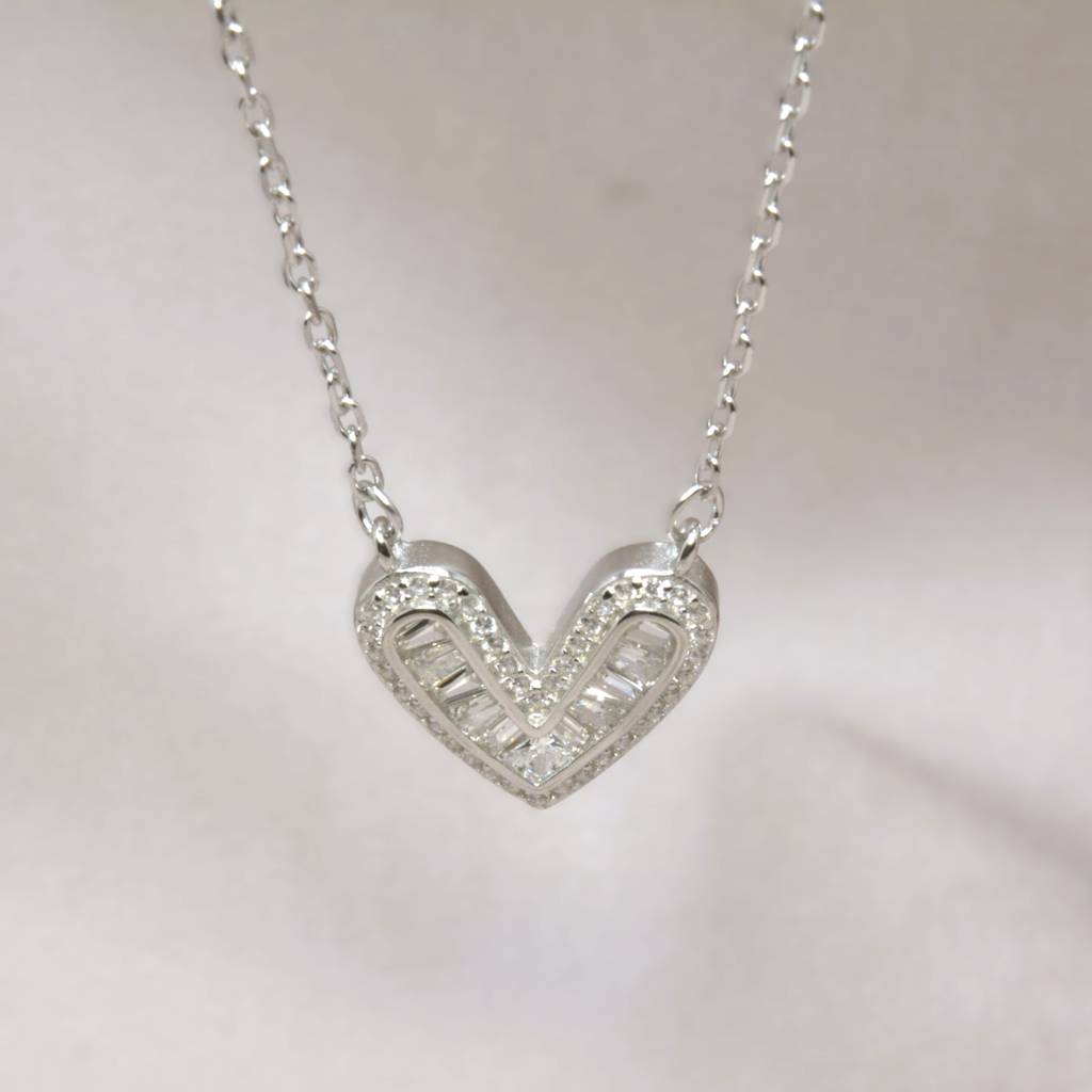 Delicate Heart Necklace For Women - 925 Silver Jewelry : 1283