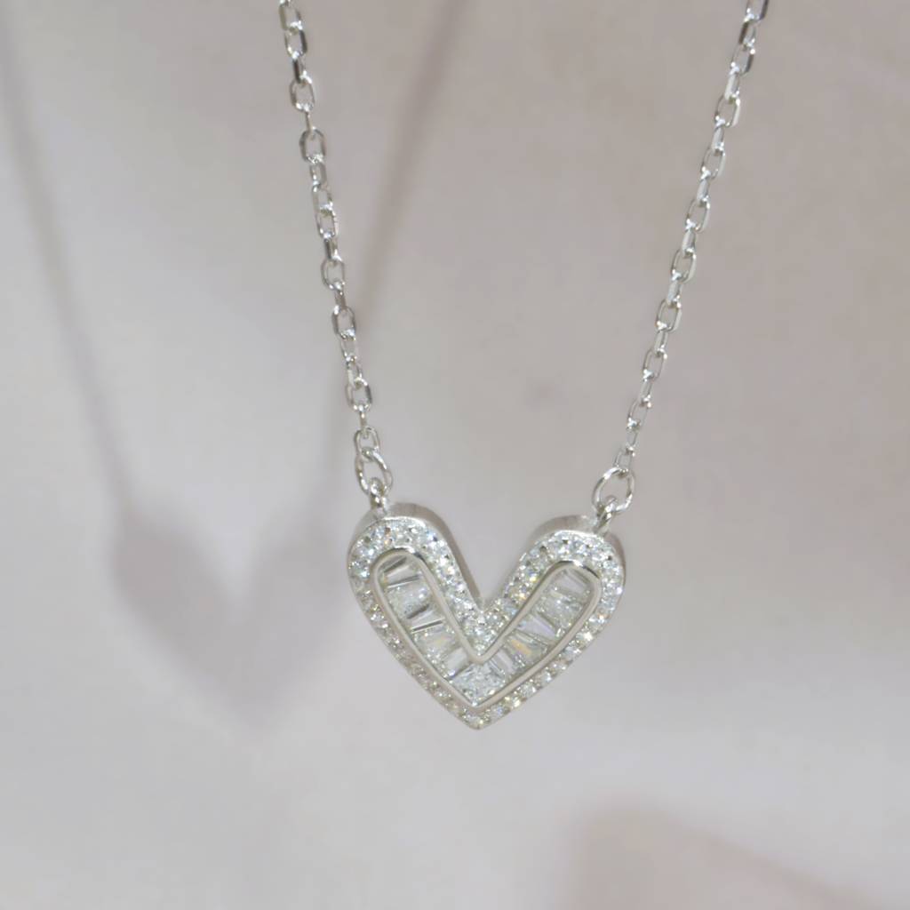 Delicate Heart Necklace For Women - 925 Silver Jewelry : 1283