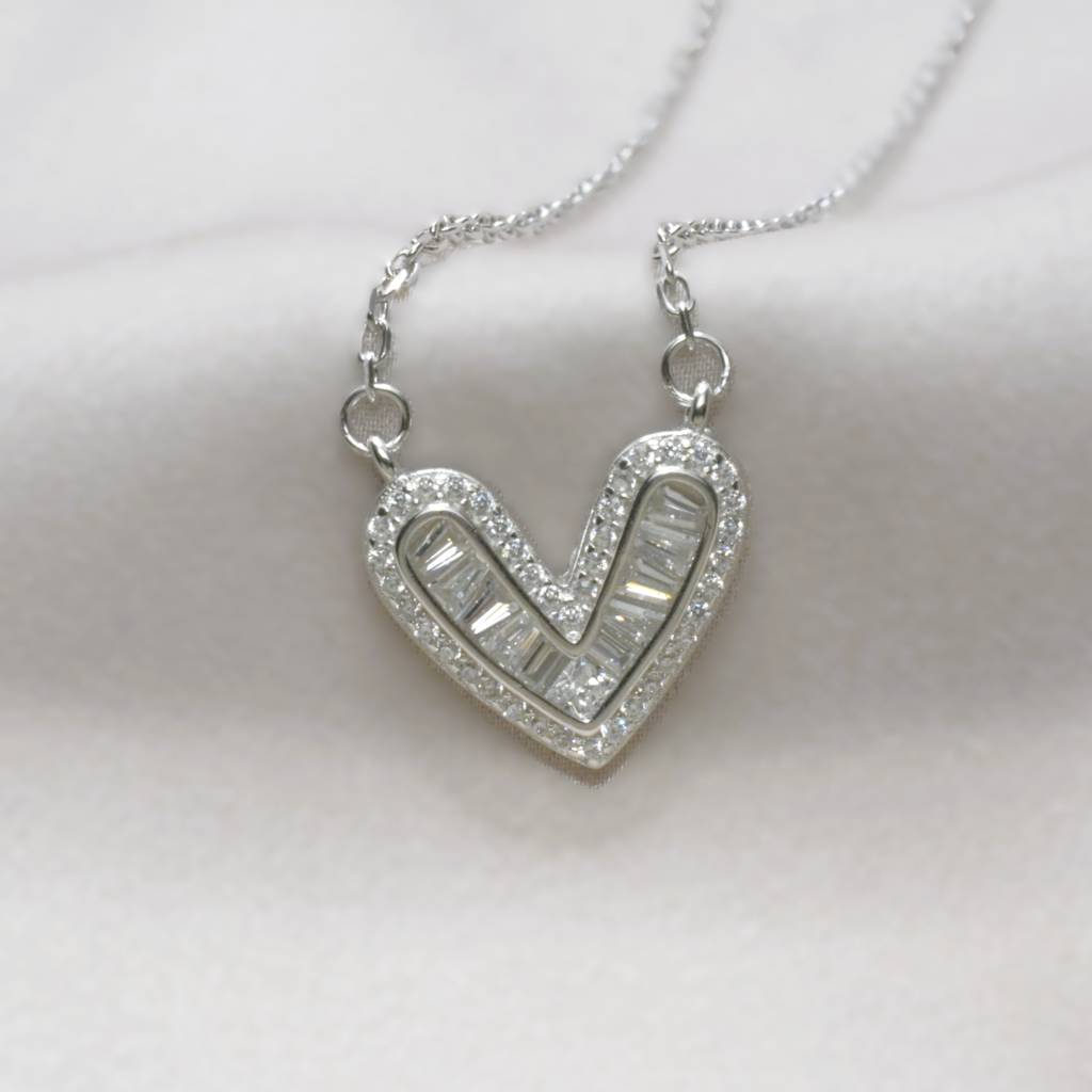 Delicate Heart Necklace For Women - 925 Silver Jewelry : 1283