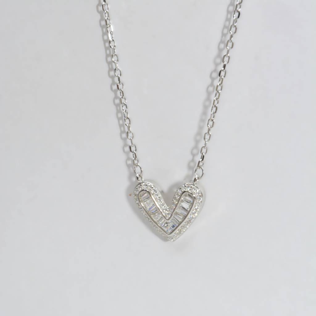 Delicate Heart Necklace For Women - 925 Silver Jewelry : 1283