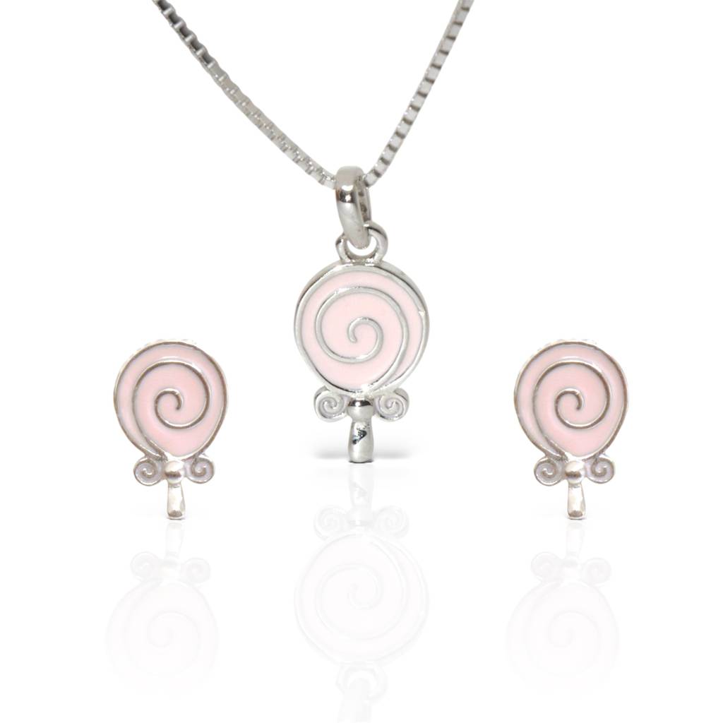 Spiral Necklace Set For Teens - 925 Silver Jewelry : 1284