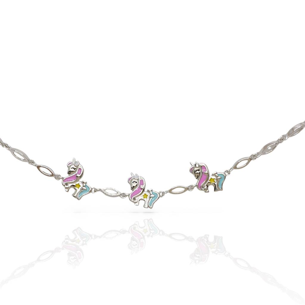 Magical Unicorn Charm Bracelet - 925 Silver Jewelry : 1290