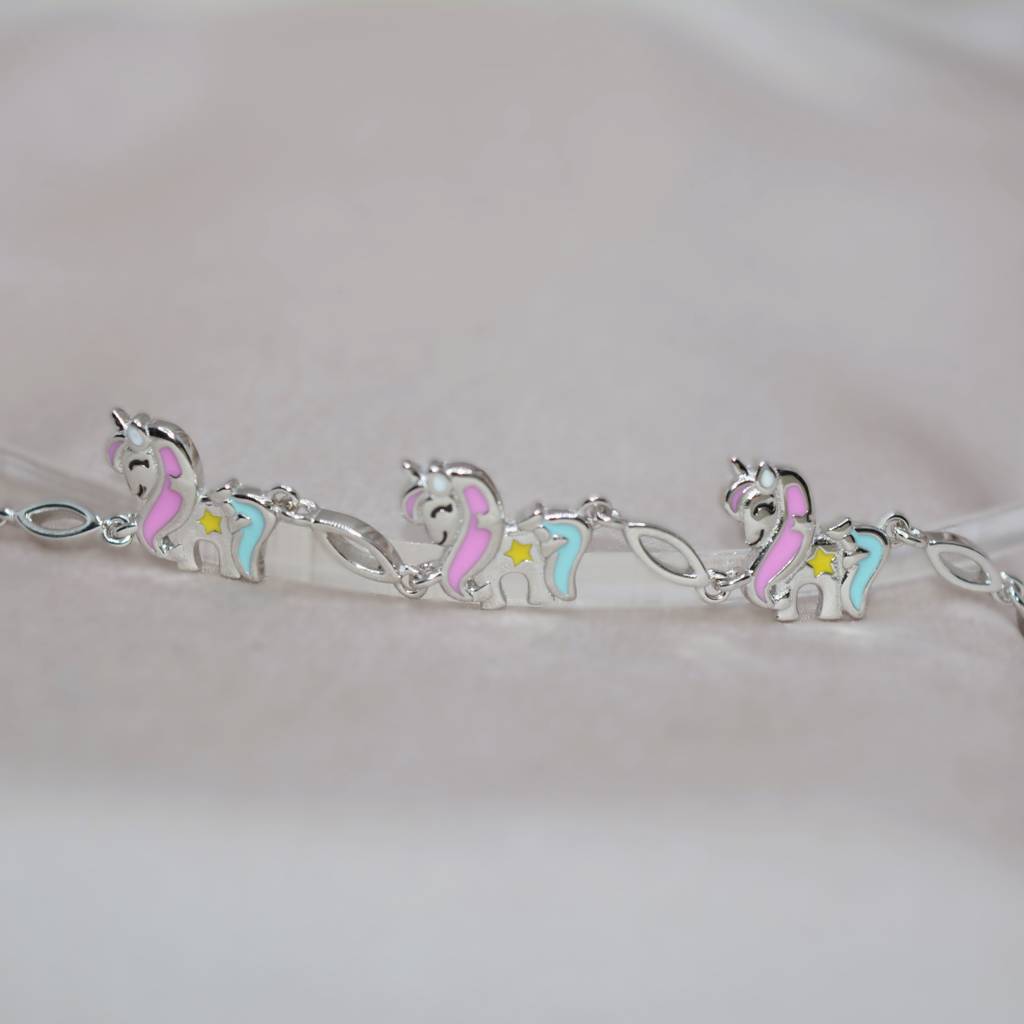 Magical Unicorn Charm Bracelet - 925 Silver Jewelry : 1290
