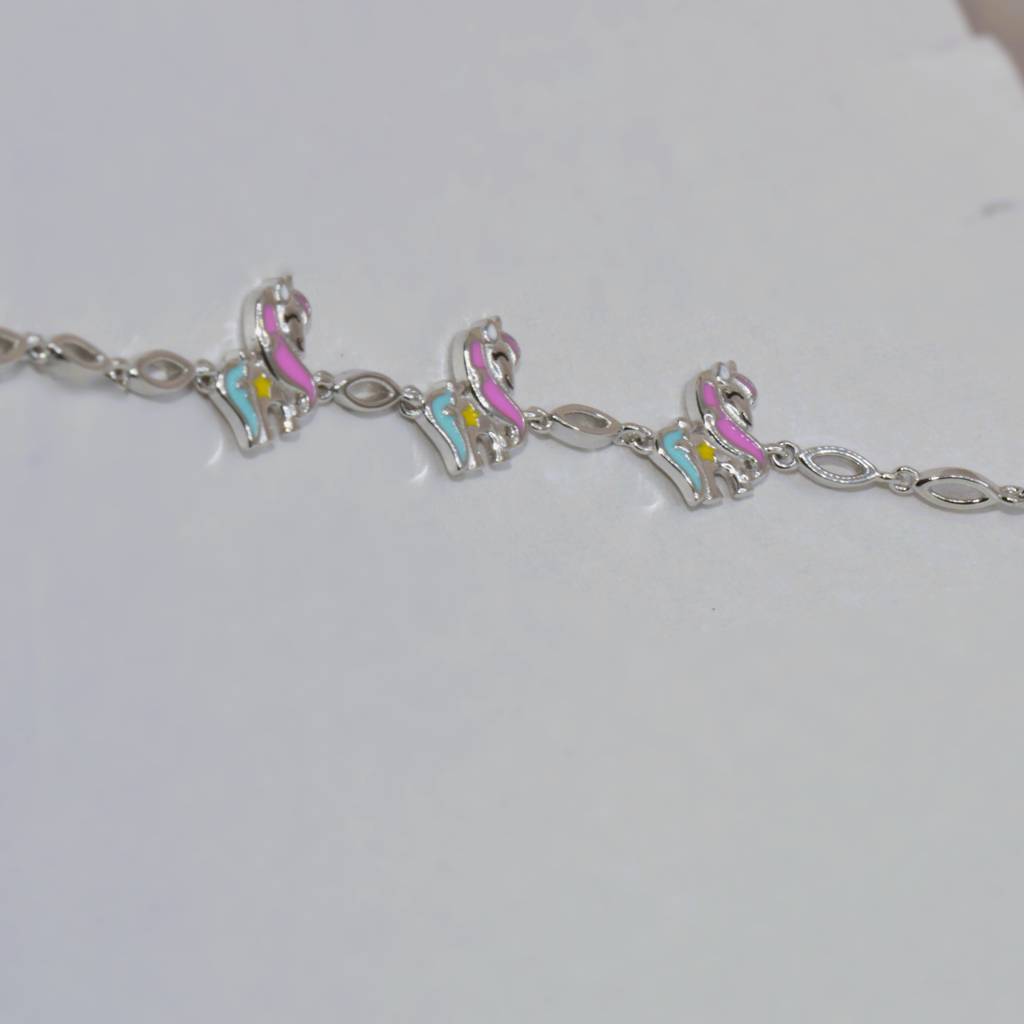 Magical Unicorn Charm Bracelet - 925 Silver Jewelry : 1290