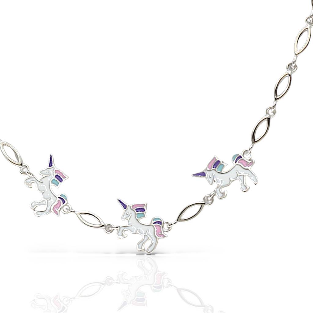 Whimsical Unicorn Charm Bracelet - 925 Silver Jewelry : 1291