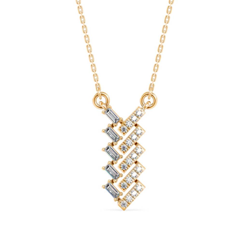 Baguette Bar Twist Diamond Pendant