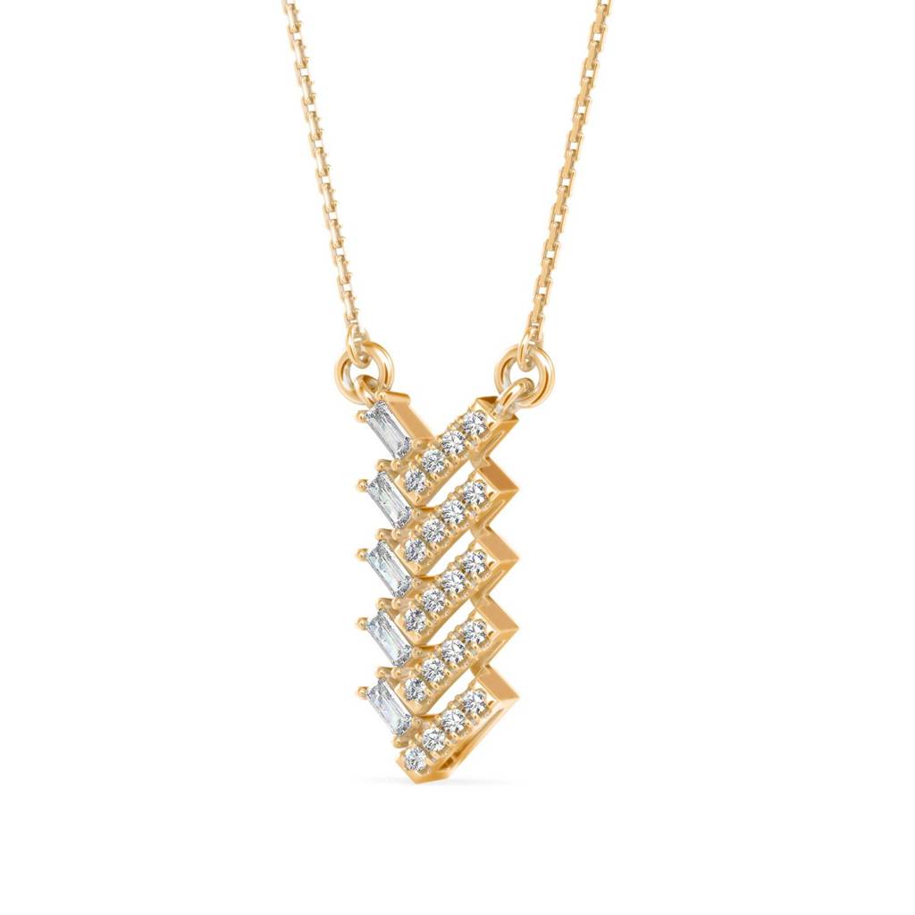 Baguette Bar Twist Diamond Pendant